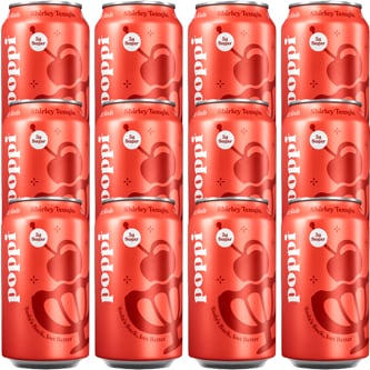 Poppi Prebiotic Soda, Shirley Temple, Can, Case